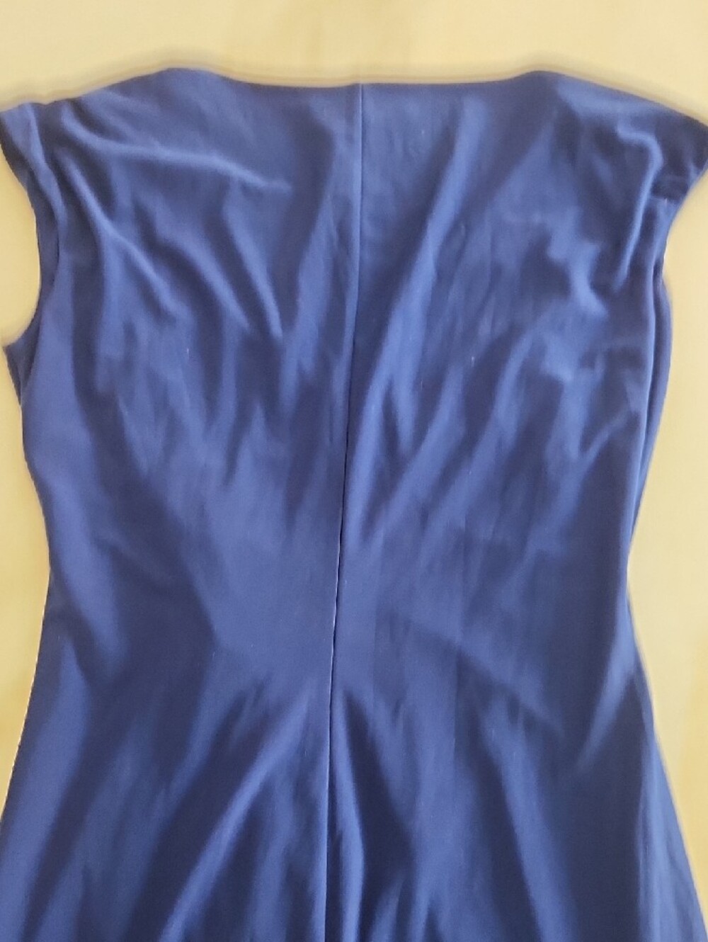 American Living Cobalt Blue Draped V-Neck Faux Wrap Midi Dress - Picture 4 of 4